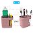 Kit Cozinha Organizador De Pia Porta Detergente + Lixeira 2,5 Litros - Soprano - Rosa - Imagem 2