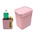 Kit Cozinha Organizador De Pia Porta Detergente + Lixeira 2,5 Litros - Soprano - Rosa - Imagem 1