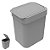 Lixeira 2,5 Litros Cesto De Lixo Plástico Para Pia Cozinha Banheiro - Soprano - Cinza - Imagem 1