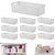 kit 10 Cestos Organizador Armário Gaveta Multiuso Plástico 34x15x9cm Quadratta - 890 Paramount - Branco - Imagem 1