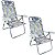 Kit 2 Cadeiras Up Line Aquarela Reclinável 5 Posições Alumínio Com Almofada Porta Copos Praia Camping - Zaka  - Aquarela - Imagem 1