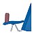 Kit Praia Guarda Sol Articulado 2m Cadeira Alta Boreal Reclinável 4 Posições Alumínio - Mor - Azul - Imagem 5