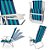 Kit Praia Guarda Sol Alumínio Articulado 2m Cadeira Reclinável 4 Posições - Mor - Azul - Imagem 4