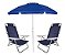 Kit Praia Guarda Sol Alumínio Articulado 2m Cadeira Reclinável Summer 6 Posições - Mor - Azul Marinho - Imagem 1