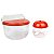 Kit Açucareiro e Saleiro 1Kg Suporte Porta Sal Açúcar Condimentos Com Colher Plástico Cozinha - 952 AMZ - Vermelho - Imagem 1