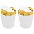 Kit 2 Lixeiras 5 Litros Para Cozinha Banheiro Com Tampa Dourada Basculante Metalizada Plástica - AMZ - Branco - Imagem 1