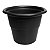 Kit 3 Vaso Redondo Grande Para Flores Plantas Jardim Plástico Preto - AMZ - Imagem 2