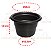 Kit 3 Vaso Redondo Pequeno Com Prato Plástico Para Flores Plantas Jardim Preto - AMZ - Imagem 3