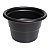 Kit 4 Vaso Redondo Médio Com Prato Para Flores Plantas Jardim Plástico Preto - AMZ - Imagem 2