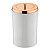 Kit Suporte Porta Papel Higiênico Com Lixeira 8L Tampa Cesto Lixo Branco Rose Gold Chão Banheiro - Future - Imagem 4