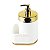 Kit Lixeira 2,5L E Dispenser Porta Detergente Esponja Organizadores de Pia Cozinha Branco Dourado - Future - Imagem 2
