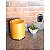 Kit Suporte Porta Papel Higiênico Chão Com Lixeira 6,3L Basculante Banheiro Preto Dourado Fosco - CP - Imagem 2