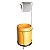 Kit Suporte Porta Papel Higiênico Chão Com Lixeira 6,3L Basculante Banheiro Preto Dourado Fosco - CP - Imagem 1