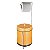 Kit Suporte Porta Papel Higiênico Chão Com Lixeira 6,3L Tampa Preto Dourado Fosco Banheiro - CP - Imagem 1