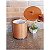 Kit Suporte Porta Papel Higiênico Chão Com Lixeira 6,3L Tampa Preto Rose Gold Fosco Banheiro - CP - Imagem 3