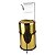 Kit Suporte Porta Papel Higiênico Chão Com Lixeira 9,1L Basculante Cesto Lixo Preto Dourado Banheiro - CP - Imagem 1