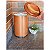 Kit Porta Papel Higiênico Chão Com Lixeira 9,1L Basculante Cesto Lixo Preto Rose Gold Fosco Banheiro - CP - Imagem 3