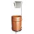 Kit Porta Papel Higiênico Chão Com Lixeira 9,1L Basculante Cesto Lixo Preto Rose Gold Fosco Banheiro - CP - Imagem 1