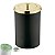 Kit Suporte Porta Papel Higiênico Com Lixeira 8L Tampa Cesto Lixo Dourado Preto Chão Banheiro - Future - Imagem 2