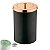 Kit Suporte Porta Papel Higiênico Com Lixeira 8L Tampa Cesto Lixo Rose Gold Preto Chão Banheiro - Future - Imagem 2