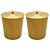 Kit 2 Lixeira 5 Litros Com Tampa Pino Metalizada Dourado Plástica Para Cozinha Banheiro - AMZ - Dourado - Imagem 1