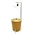 Kit Suporte Porta Papel Higiênico Com Lixeira 5L Cesto Lixo Tampa Dourado Chão Banheiro - AMZ - Imagem 1
