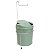 Suporte Porta Papel Higiênico Com Lixeira 5L Cesto Lixo Tampa Basculante Banheiro Verde Branco - 505 AMZ - Imagem 1