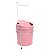 Suporte Porta Papel Higiênico Com Lixeira 5L Cesto Lixo Tampa Basculante Banheiro Rosa Branco - 506 AMZ - Imagem 1