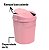 Suporte Porta Papel Higiênico Com Lixeira 5L Cesto Lixo Tampa Basculante Banheiro Rosa Branco - 506 AMZ - Imagem 2