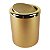 Lixeira 5 Litros Tampa Basculante Redonda Cesto Lixo Plástico Dourado Metalizado Banheiro - AMZ - Dourado - Imagem 1