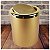 Lixeira 5 Litros Tampa Basculante Redonda Cesto Lixo Plástico Dourado Metalizado Banheiro - AMZ - Dourado - Imagem 3