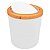 Kit Suporte Porta Papel Higiênico Lixeira 5L Cesto Lixo Tampa Basculante Redonda Banheiro Branco Rose Gold - AMZ - Imagem 2
