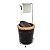 Kit Suporte Porta Papel Higiênico Lixeira 5L Cesto Lixo Tampa Basculante Redonda Banheiro Preto Rose Gold - AMZ - Imagem 1
