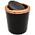 Kit Suporte Porta Papel Higiênico Lixeira 5L Cesto Lixo Tampa Basculante Redonda Banheiro Preto Rose Gold - AMZ - Imagem 2