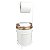 Kit Suporte Porta Papel Higiênico Lixeira 5L Cesto Lixo Tampa Basculante Banheiro Branco Rose Gold - AMZ - Imagem 1