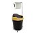 Kit Suporte Porta Papel Higiênico Lixeira 5L Cesto Lixo Tampa Basculante Banheiro Preto Dourado - AMZ - Imagem 1