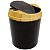Kit Suporte Porta Papel Higiênico Lixeira 5L Cesto Lixo Tampa Basculante Banheiro Preto Dourado - AMZ - Imagem 2