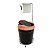 Kit Suporte Porta Papel Higiênico Lixeira 5L Cesto Lixo Tampa Basculante Banheiro Preto Rose Gold - AMZ - Imagem 1
