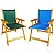 Kit 2 Cadeira De Madeira Dobrável Para Lazer Jardim Praia Piscina Camping Verde E Azul - AMZ - Verde e Azul - Imagem 1