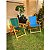 Kit 2 Cadeira De Madeira Dobrável Para Lazer Jardim Praia Piscina Camping Verde E Azul - AMZ - Verde e Azul - Imagem 2