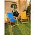 Kit 2 Cadeira De Madeira Dobrável Para Lazer Jardim Praia Piscina Camping Amarelo E Azul - AMZ - Amarelo e Azul - Imagem 2