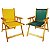 Kit 2 Cadeira De Madeira Dobrável Para Lazer Jardim Praia Piscina Camping Amarelo E Verde - AMZ - Amarelo e Verde - Imagem 1