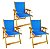 Kit 3 Cadeira De Madeira Dobrável Para Lazer Jardim Praia Piscina Camping Azul - AMZ - Azul - Imagem 1