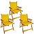 Kit 3 Cadeira De Madeira Dobrável Para Lazer Jardim Praia Piscina Camping Amarelo - AMZ - Amarelo - Imagem 1
