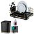 Kit Cozinha 3 Peças Escorredor Louça Talheres Lixeira 2,5L Organizador Pia Preto Dourado - Future - Imagem 1