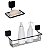 Kit Banheiro Porta Shampoo Prateleira Saboneteira Porta Sabonete Parede Preto - Metaltru - Imagem 1