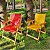 Kit 2 Cadeira De Madeira Dobrável Para Lazer Jardim Praia Piscina Camping Vermelho E Amarelo - AMZ - Vermelho e Amarelo - Imagem 2