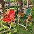 Kit 2 Cadeira De Madeira Dobrável Para Lazer Jardim Praia Piscina Camping Vermelho E Verde - AMZ - Vermelho e Verde - Imagem 2