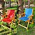 Kit 2 Cadeira De Madeira Dobrável Para Lazer Jardim Praia Piscina Camping Vermelho E Azul - AMZ - Vermelho e Azul - Imagem 2