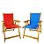 Kit 2 Cadeira De Madeira Dobrável Para Lazer Jardim Praia Piscina Camping Vermelho E Azul - AMZ - Vermelho e Azul - Imagem 1